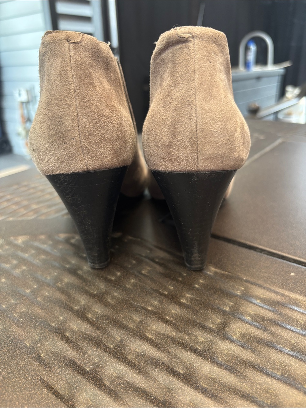 Size 9 Suede Wedge Ankle Boots - Grey - Picture 5 of 7